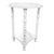 Elegant vintage side table featuring turned spindle legs and a graceful round top. The four intricately turned legs are...