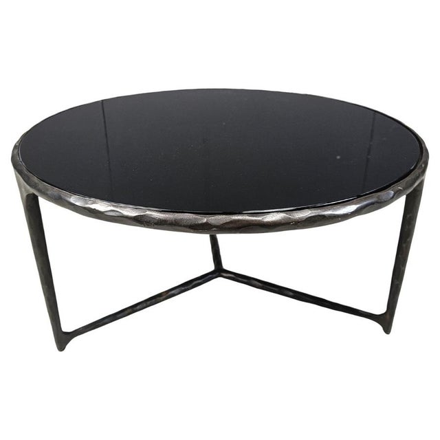 Brutalist Round Sculpted Steel Coffee Table, 1970s For Sale - Image 13 of 13