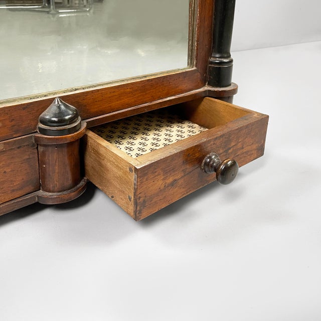 Italian 19th Century Style Wooden Table or Wall Cabinet with Mirror, 1930s For Sale - Image 9 of 18