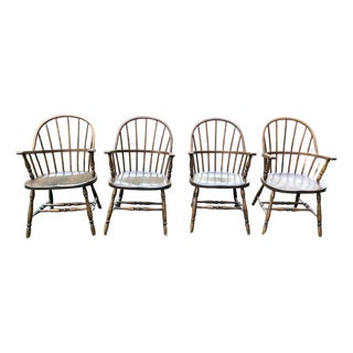 Vintage Windsor Oval Armchairs Set of 4 For Sale