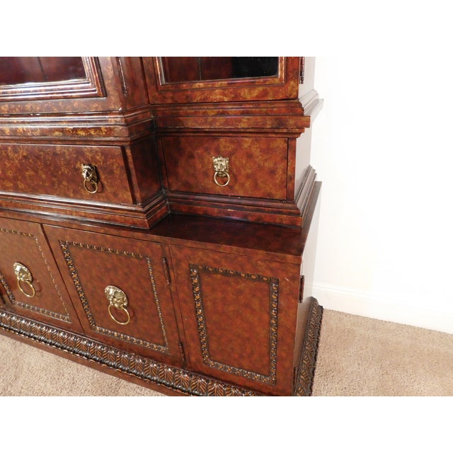 Biedermeier Maitland Smith Biedermeier French Empire Tortoiseshell Breakfront Liquor Cabinet For Sale - Image 3 of 11