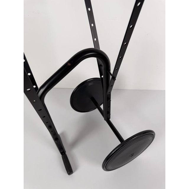 Gold Italian Postmodern Valet Stand on Wheels in Enameled Iron, 1980s For Sale - Image 8 of 18