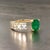 Natural Emerald and White Sapphire Ring 6.5 14k Y Gold 4.05 TCW Certified For Sale - Image 4 of 18