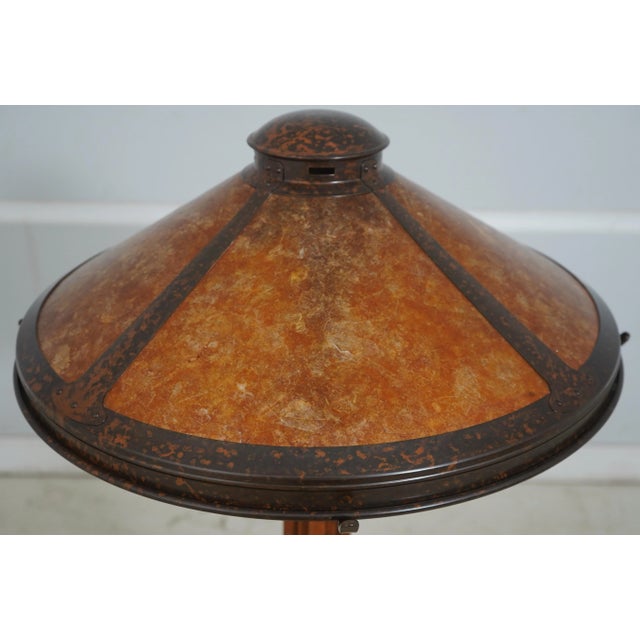 Mission Mission Oak Warren Hile Tall Floor Lamp W. Micah Shade For Sale - Image 3 of 11