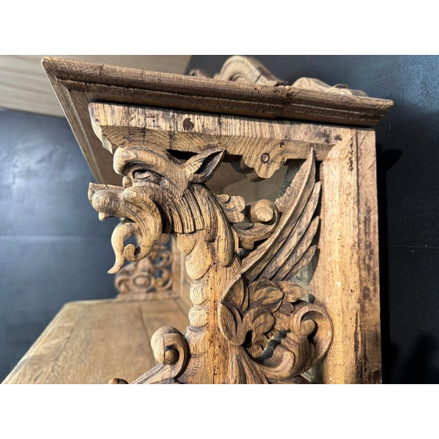 Brown 19th Century French Carved Oak Buffet, 1860 For Sale - Image 8 of 17