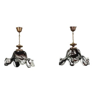 Murano Glass Pendant Lights, Italy, 1960s, Set of 2 For Sale