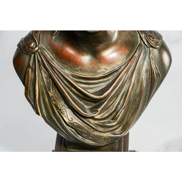 Neoclassical Goddess Venus Antique 19th Century French Bronze Statue Sculpture Marble Artist Signed Base Home Decor Art For Sale - Image 4 of 18