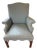Vintage Queen Anne Style Arm Chair With Scalloped Seat Front For Sale