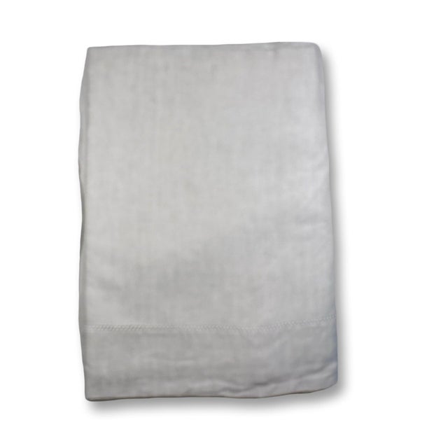 Antique French Linen Sheet Circa 1920 Pf Monogram Whitework Embroidery Handworked Hemstitch Trousseau Bedding For Sale - Image 9 of 12