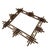 Antique 1900s Large Geometric Decorated Folk Art Wood Picture Frame - Adirondack Eastlake Style W/ Gold Painted Arrow Motif - 24.5" X 23.75" For Sale - Image 4 of 16