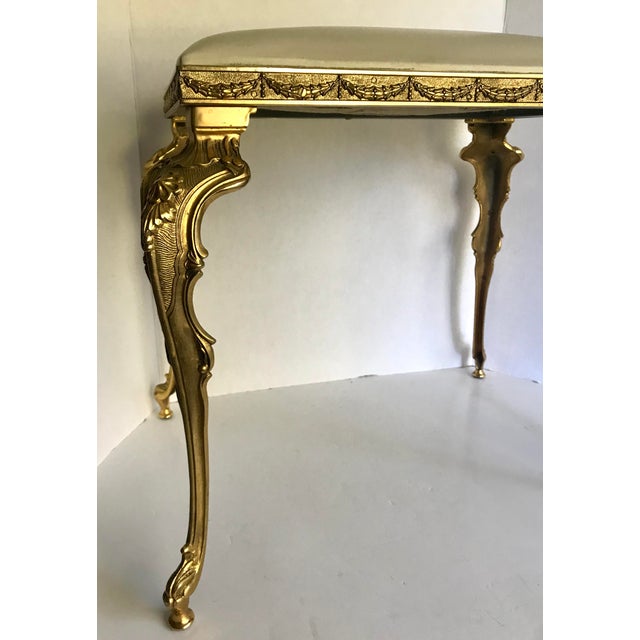 Vintage Regency Brass Vanity Stool Made in Italy Chairish