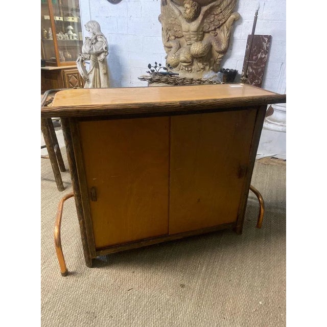 Brutalist Brutalist Chalet Bar and Stools, Set of 3 For Sale - Image 3 of 8