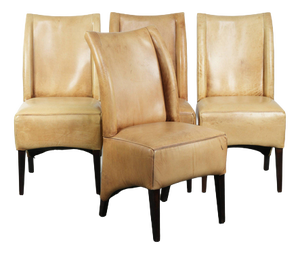 Cowhide Leather Dining Chairs, Set of 4