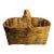 Vintage Rustic Woven Gathering Basket 13" Long For Sale