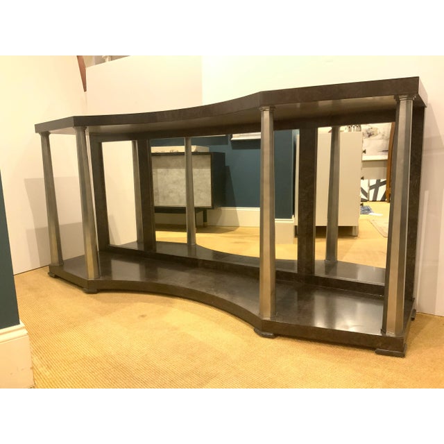 Wood Caracole Modern Pillar to Post Console Table For Sale - Image 7 of 9