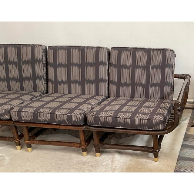 Vintage Rattan Lanai Sofa Attr. To John Eisner for Ficks Reed, Circa 1970 For Sale In Raleigh - Image 6 of 15
