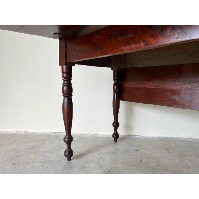 Late 19th Century Antique 19th Century Walnut Drop Leaf Table W/ Turned Legs For Sale - Image 5 of 13