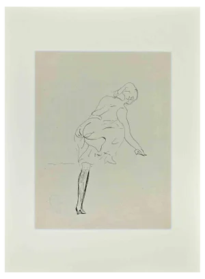 Lucien Coutaud, Posing Woman, Original Drawing, 1930s