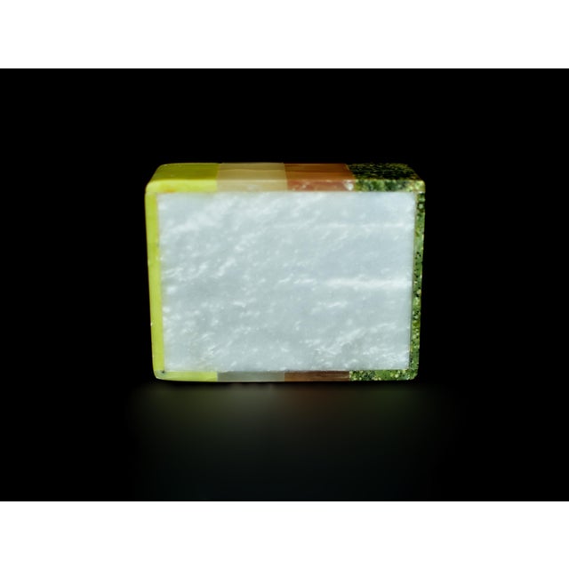 Natural Gemstone Box Rose Quartz Onyx Serpentine Four Stones Beautiful Italian Made For Sale - Image 11 of 11