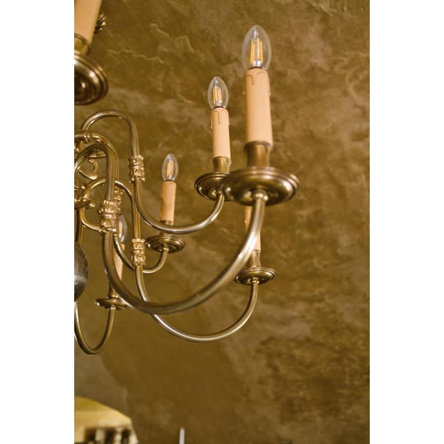 Gold Mid-Century Dutch 2-Tier Chandeliers, Set of 2 For Sale - Image 8 of 9