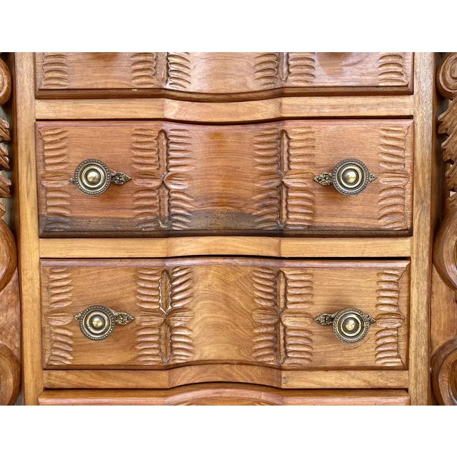Brown Early 20th Century Italian Burl Walnut and Fruitwood Bedside Commodes, Set of 2 For Sale - Image 8 of 14