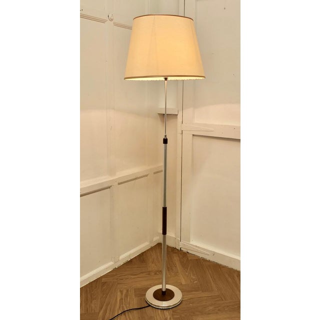 1960s Mid-Century Modern Chrome and Wood Telescopic Floor Lamp, 1960s For Sale - Image 5 of 12