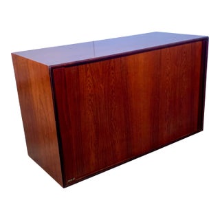 1960s Philip Rosewood Entertainment Cabinet With Tambour Doors For Sale