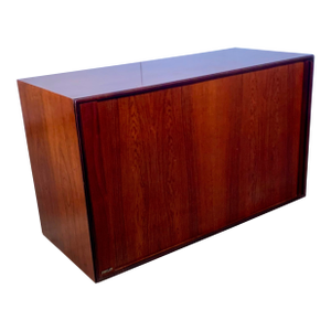 1960s Philip Rosewood Entertainment Cabinet With Tambour Doors