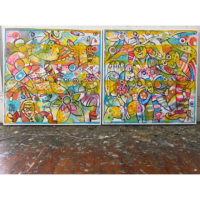 Contemporary Painting by Tyka "Baby Blue" For Sale - Image 3 of 5