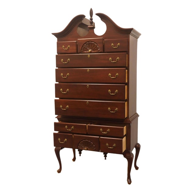 Late 20th Century Jamestown Sterling Solid Mahogany Traditional Style 41" Pediment Highboy Chest For Sale - Image 5 of 11