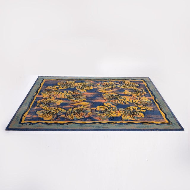 Beautiful think multicolored rug designed by Pierre Balmain in the 1980s and produced by high class rugs maker Van Neder...