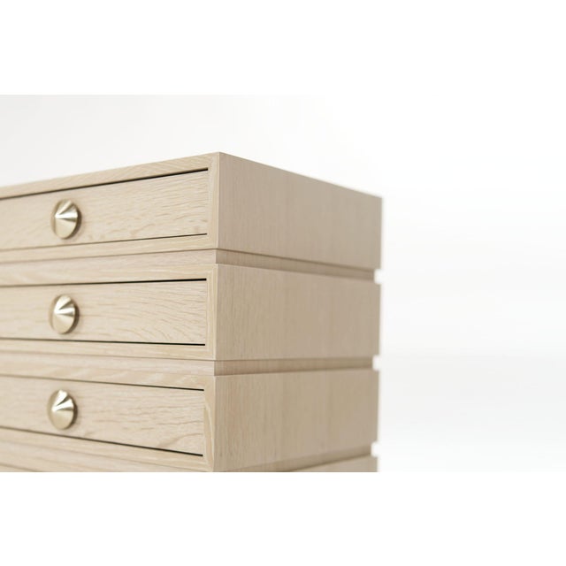 Brown Stacked Bedside Tables in Limed Oak - a Pair For Sale - Image 8 of 12