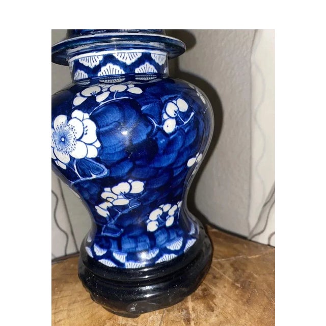 Chinoiserie Blue and White Lamp For Sale In Miami - Image 6 of 10