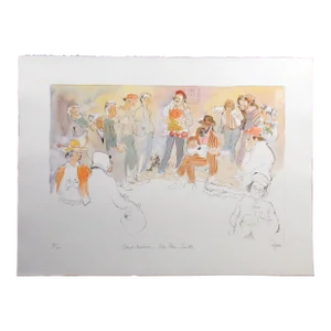 William Papas "Street Musicians -Pike Place Seattle" Signed Hand Colored Etching