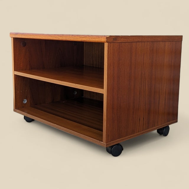 Vintage Teak Rolling Cabinet or End Table For Sale - Image 14 of 15