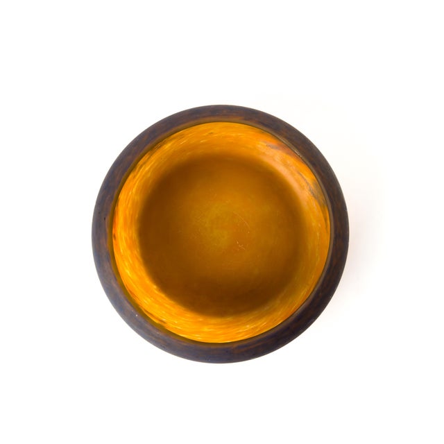 Muller Frères Lunéville Art Deco Mottled Glass Vide-Poche Bowl For Sale - Image 14 of 14