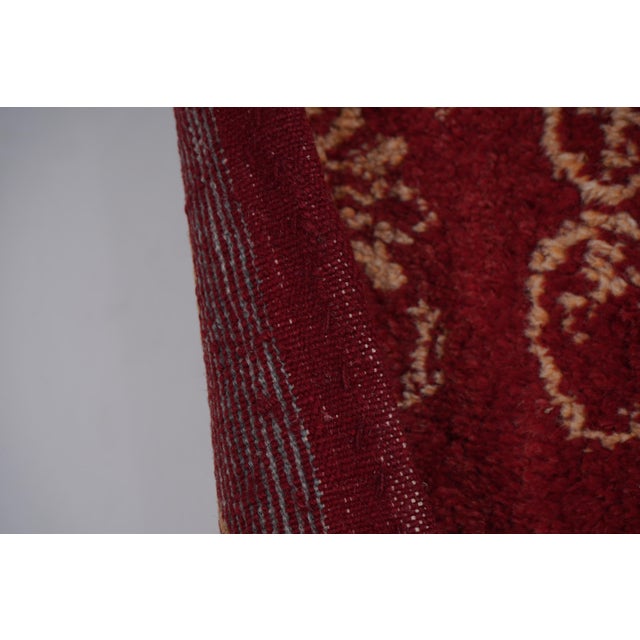 Brick Red 1960s Vintage Wool Turkish Tulu Rug 3'7'' X 7'7'' For Sale - Image 8 of 10