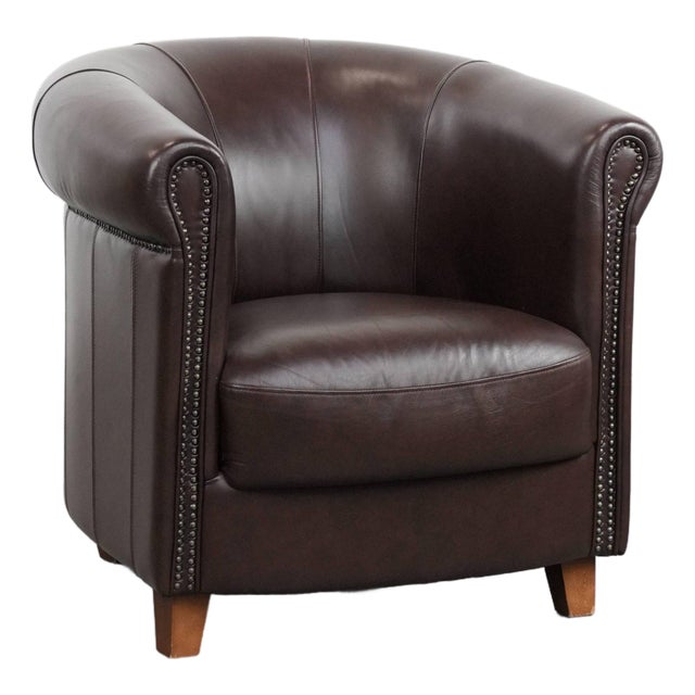 Club Chair in Cowhide Leather For Sale