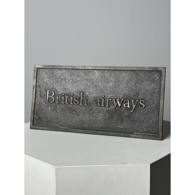 Bronze plate / plaque from British Airways. Most likely from the early years of the company. Approx. 1974-1985....