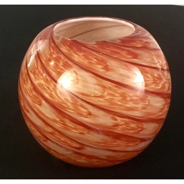 Orb Shaped Cased Glass Vase For Sale - Image 9 of 11