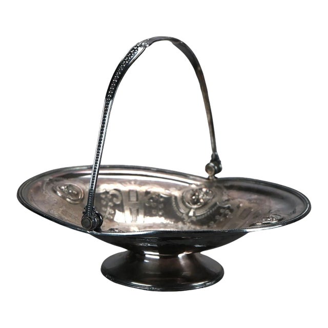 Antique Figural Silver Plated Fruit Bowl, Circa 1890 For Sale