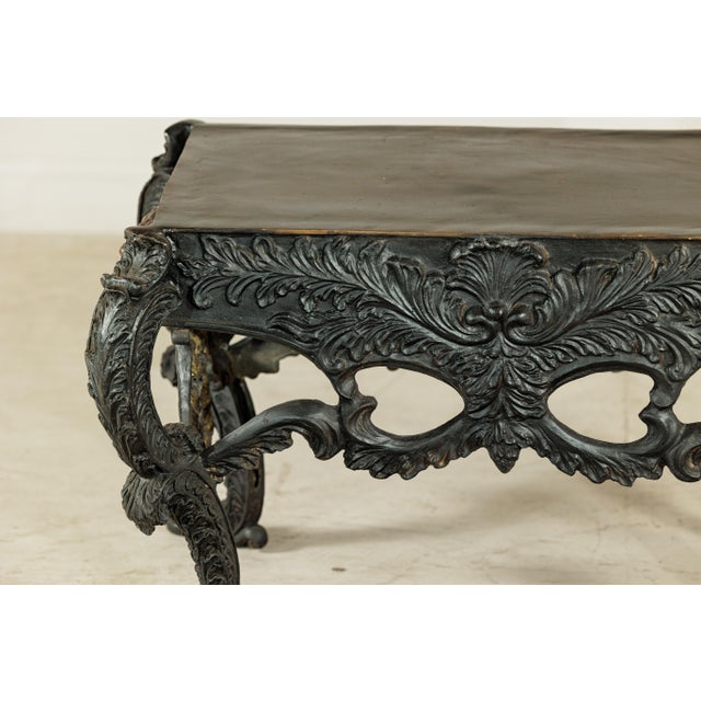 Late 20th Century Bronze Table with Sculpted Lion Heads, Paw Feet, and Ornate Foliage Detailing For Sale - Image 10 of 18