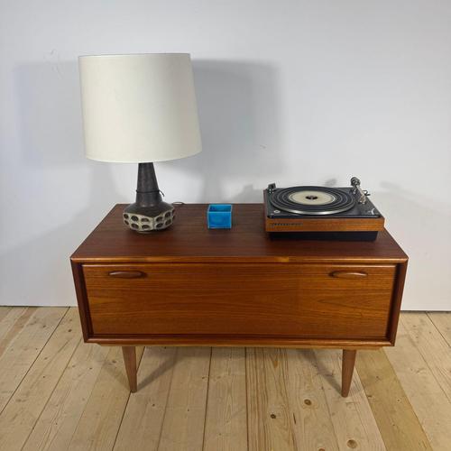 Vintage Scandinavian Low Cabinet with Drop-Down Door, 1960s For Sale - Image 6 of 11