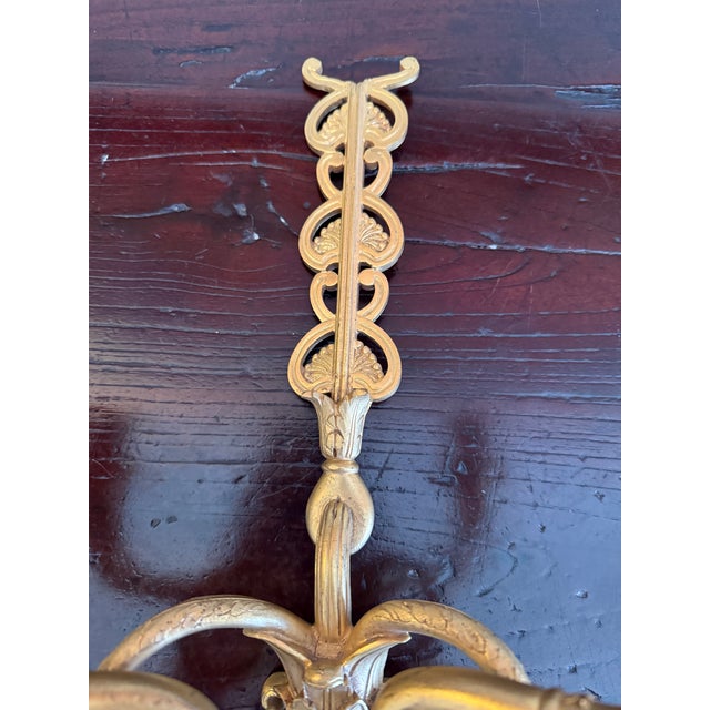 Gold Pair of Antique French 19th Century Gilt Bronze Wall Candle Sconces For Sale - Image 8 of 16