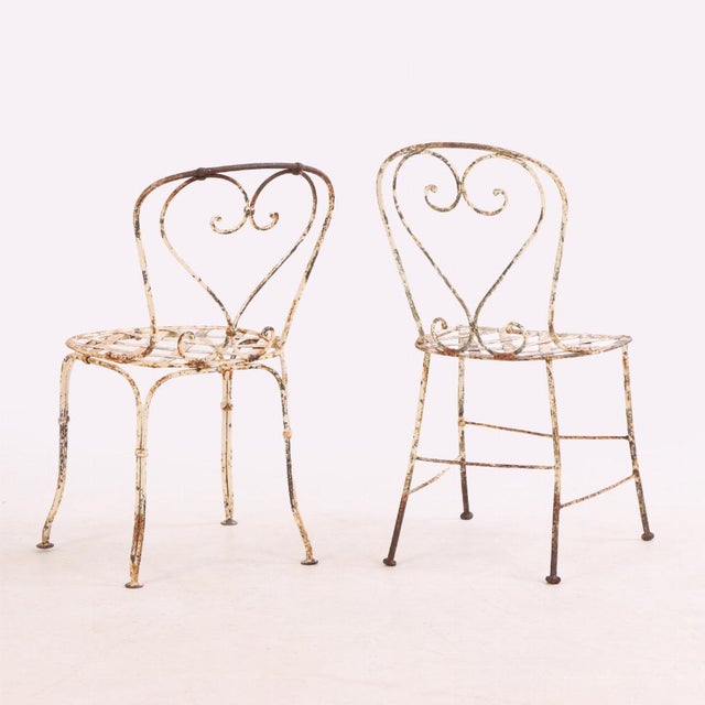 French Country 1950s French Iron Garden Chairs - Set of 4 For Sale - Image 3 of 7