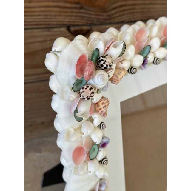 Coastal Coastal Handmade Seashell Picture Frame For Sale - Image 3 of 10