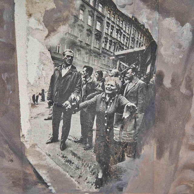Unknown, Artistic Photomontage, 1980s, Oil on Canvas For Sale - Image 3 of 8
