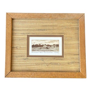 Vintage Framed Etching Titled "Berkshire Barn" by Jonathan Talbot, Circa 1979 For Sale