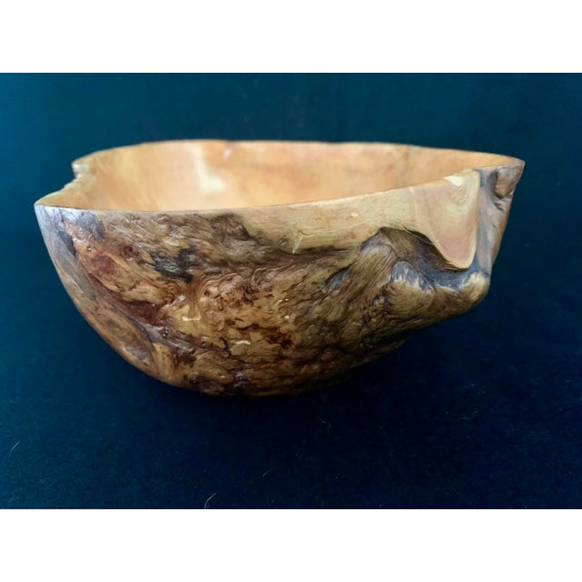 Handcrafted Spruce Burl Wood Bowl With Live Edge For Sale - Image 12 of 12