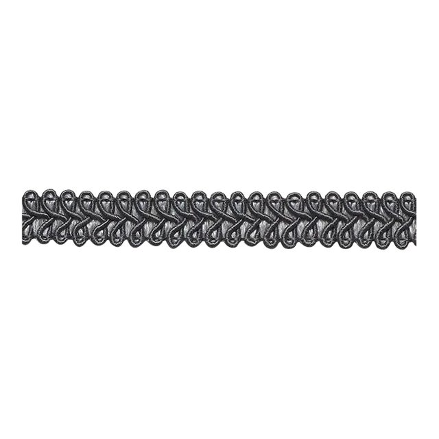 Sample - Schumacher Astor Braid Indoor & Outdoor in Charcoal For Sale